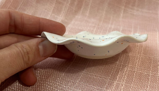 3.5" Scalloped Dish - Funfetti Collection