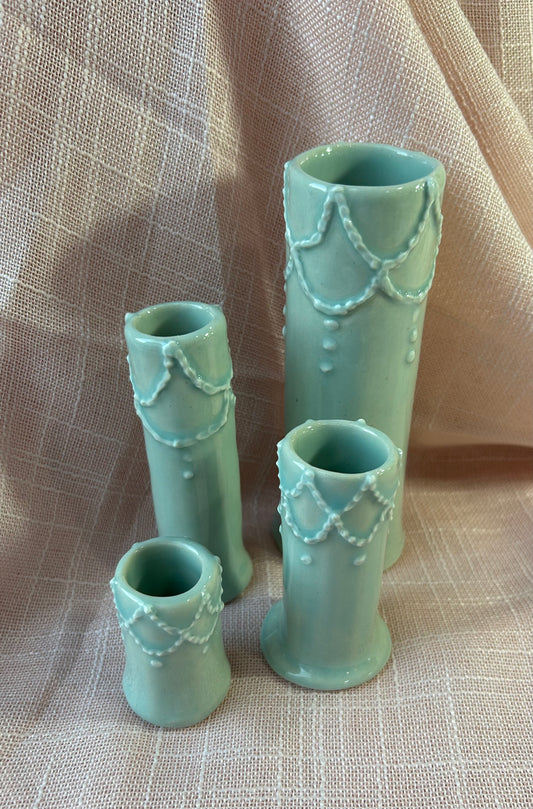 Piped Bud Vase - Aqua Collection