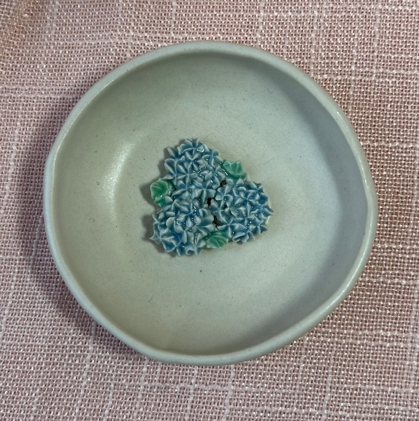 3.5" Round Trinket Dish - Blue Hydrangea Collection