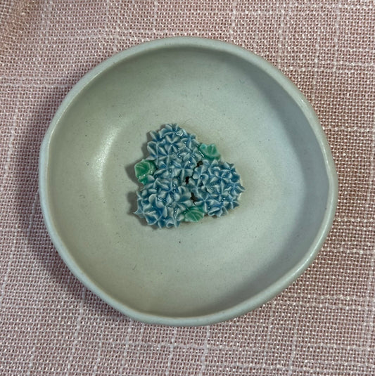 3.5" Round Trinket Dish - Blue Hydrangea Collection