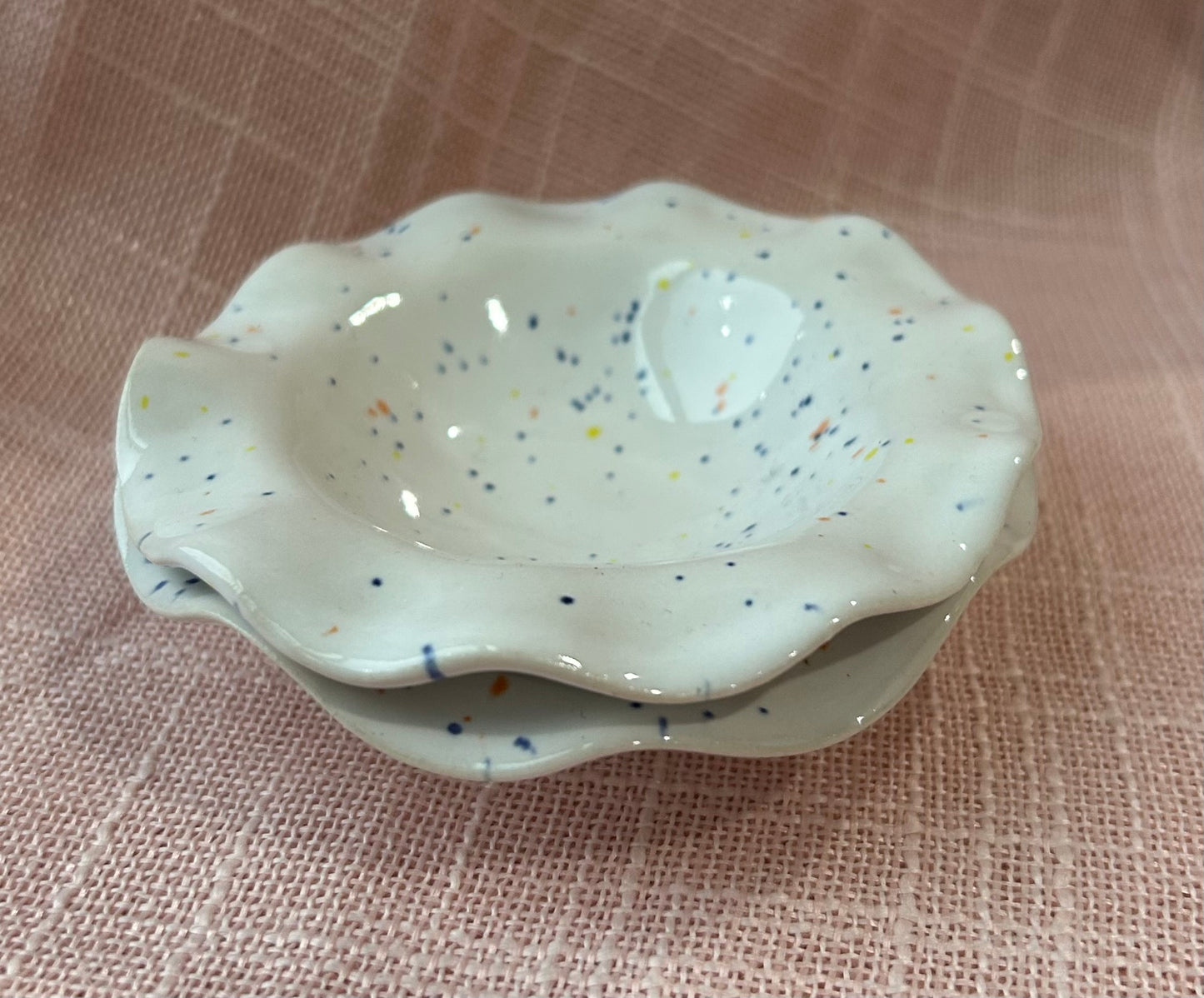3.5" Scalloped Dish - Funfetti Collection