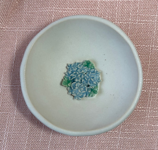 3.5" Round Trinket Dish - Blue Hydrangea Collection