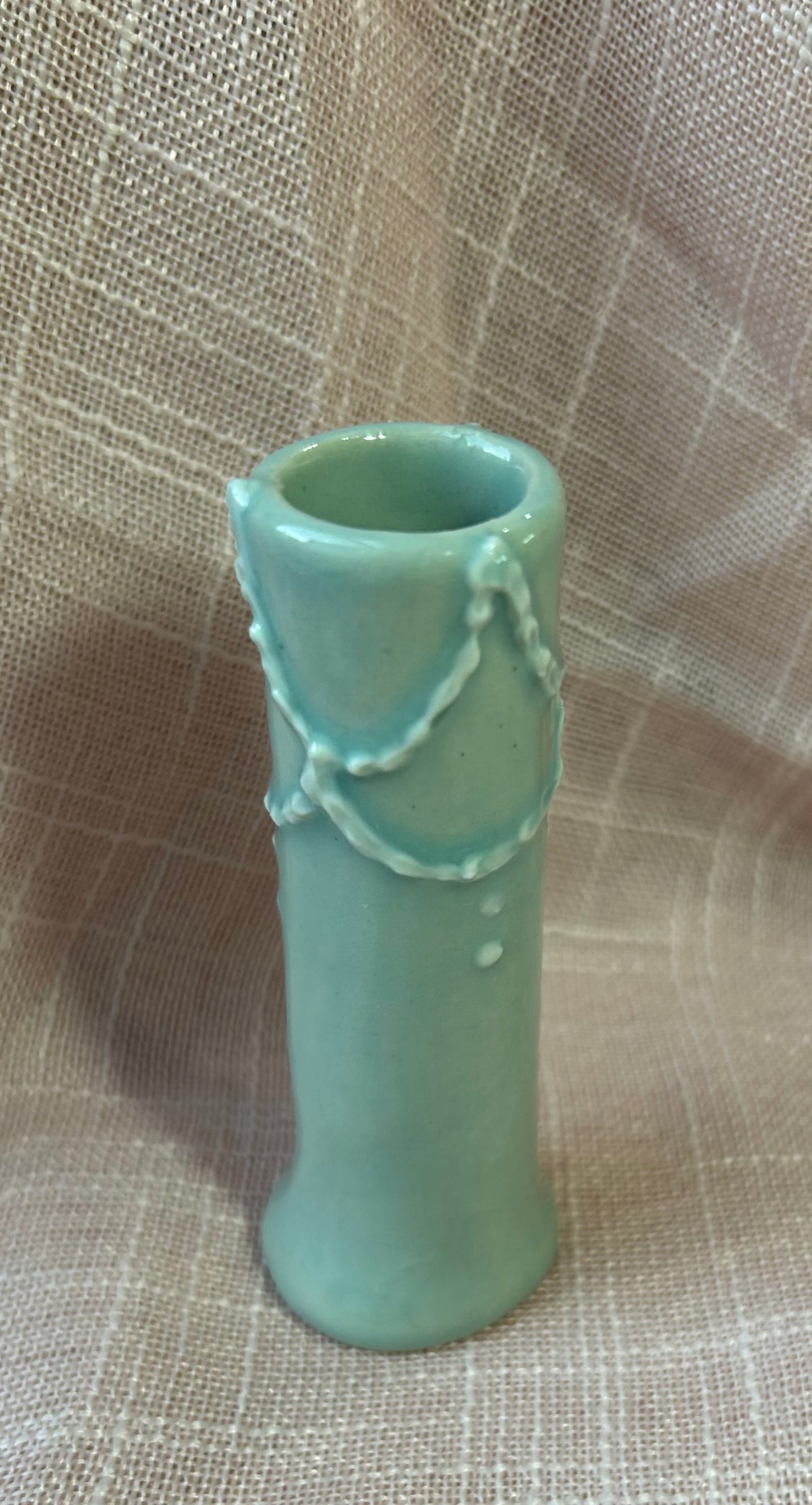 Piped Bud Vase - Aqua Collection