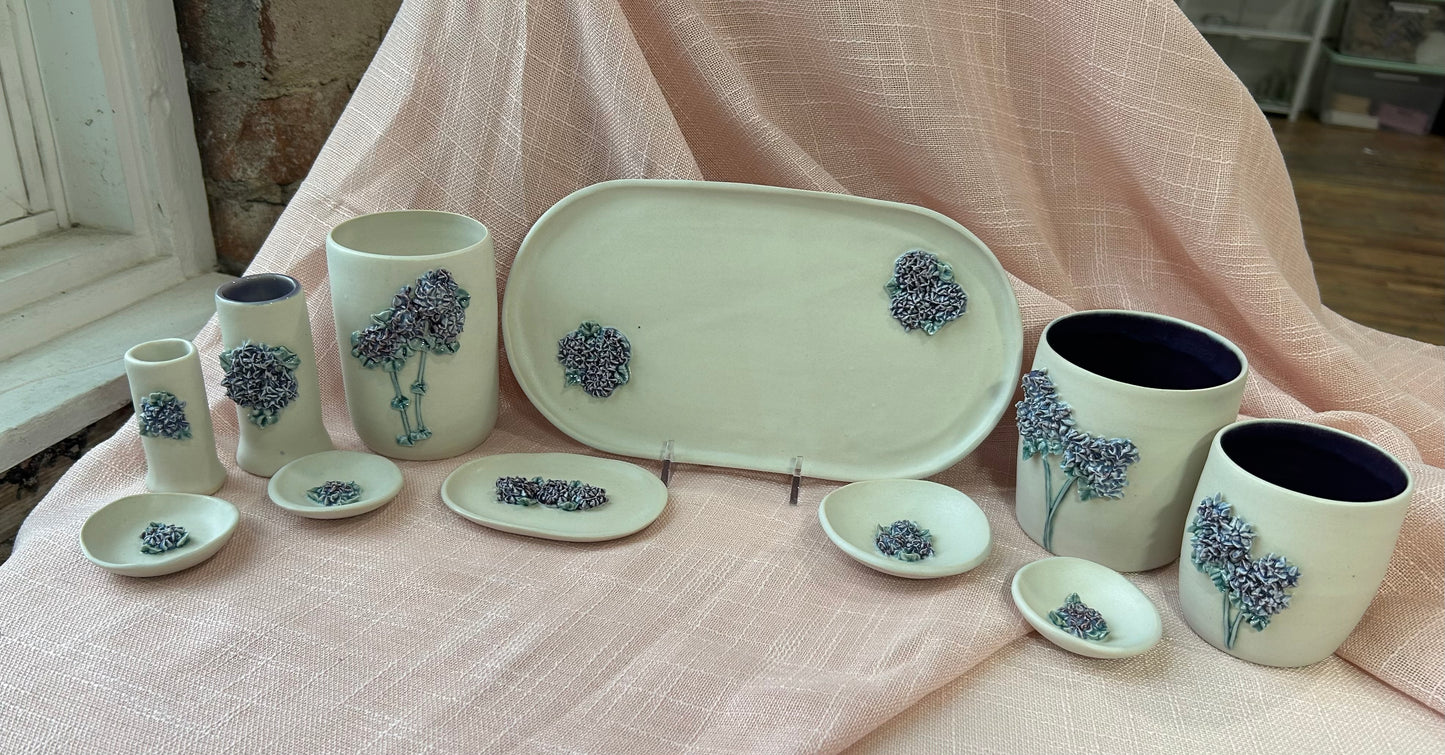 3" Round Ring Dish - Purple Hydrangea Collection