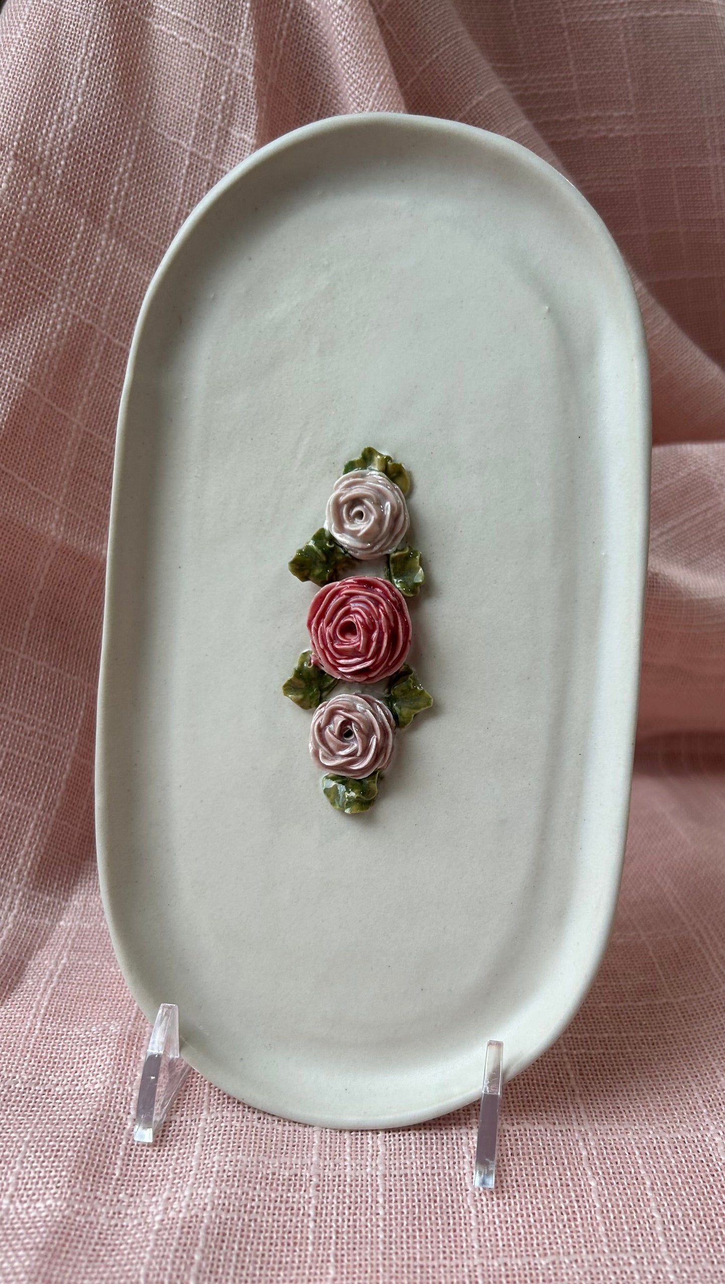 Medium Oval Catch All Tray - Blush Rose Collection