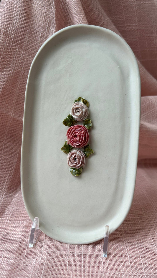 Medium Oval Catch All Tray - Blush Rose Collection
