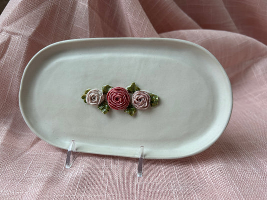Medium Oval Catch All Tray - Blush Rose Collection