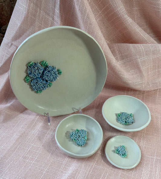 2.5" Round Trinket Dish - Blue Hydrangea Collection