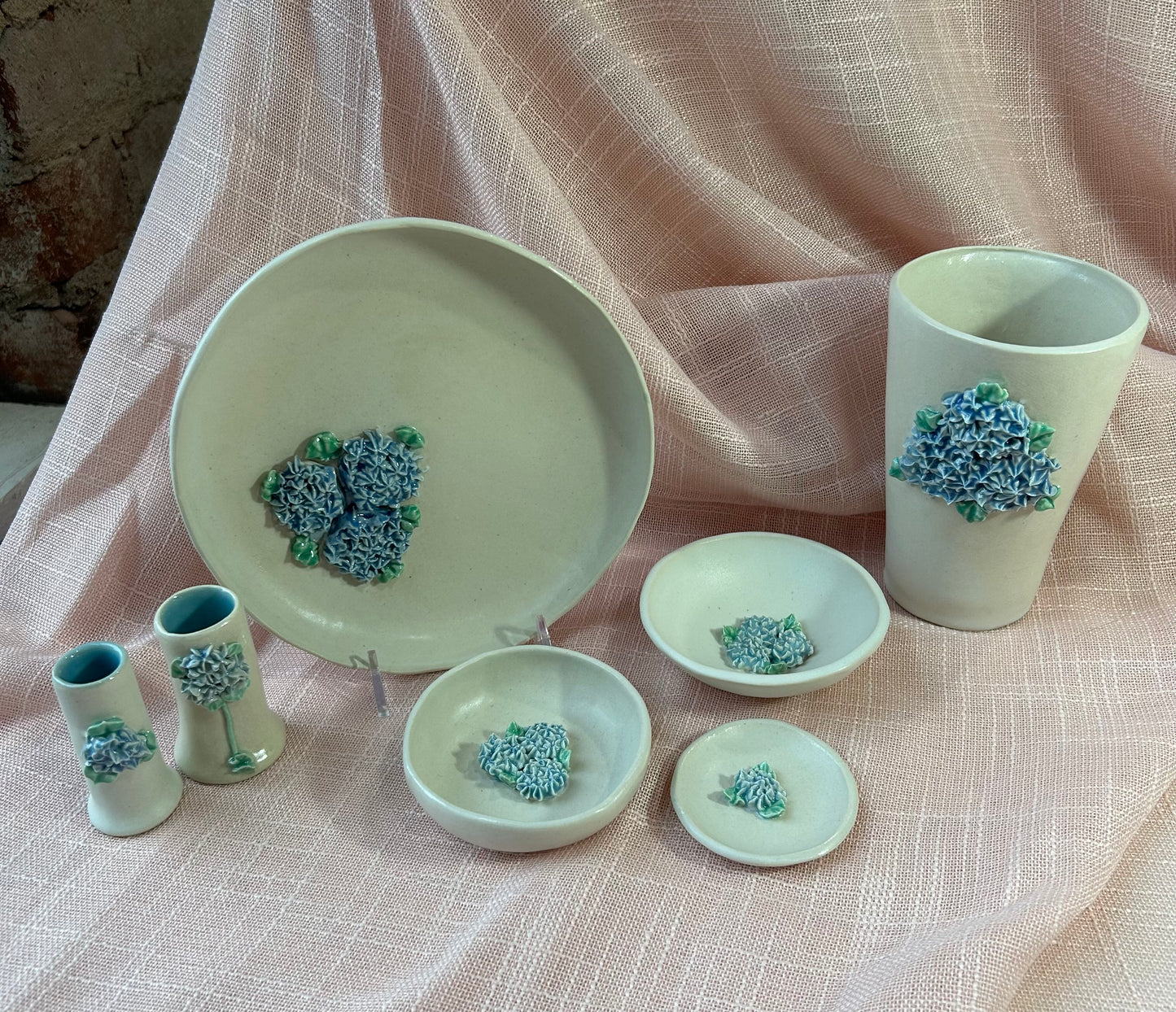 3.5" Round Trinket Dish - Blue Hydrangea Collection