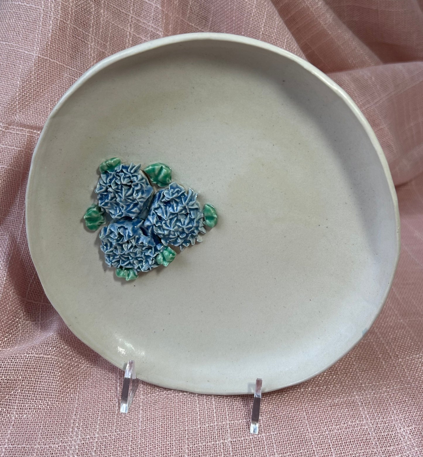 7" Round Trinket Dish - Blue Hydrangea Collection