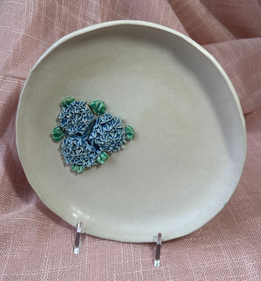 7" Round Trinket Dish - Blue Hydrangea Collection