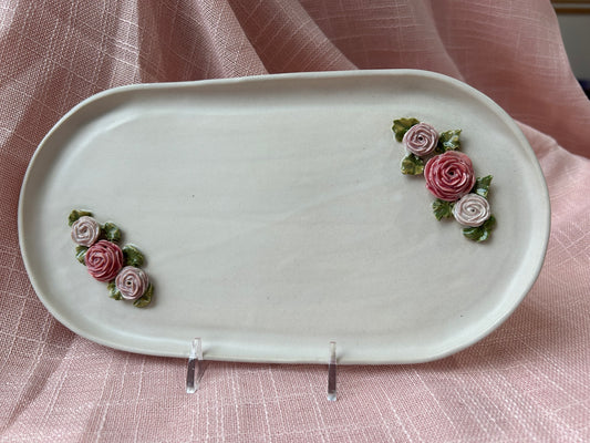Large Oval Catch All Tray - Blush Rose Collection